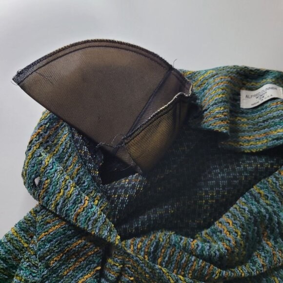 Alfred Dunner Jacket Coat Button Front Shoulder Pad Green Women Plus 18W - Picture 5 of 11